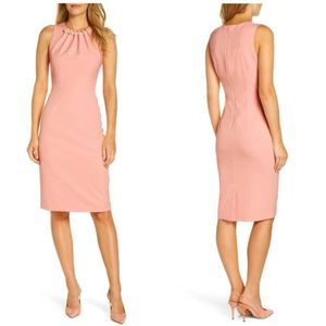 Harper Rose Embellished Neck Sheath Dress
